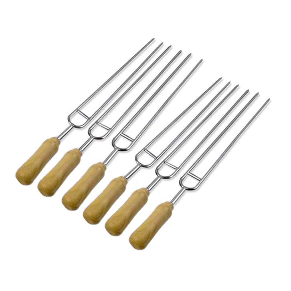 Grilling Skewers 6pcs Stainless Steel U Shaped Barbecue Brazing Fork Needle Tool