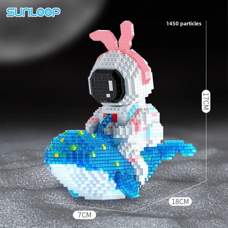 Trend Lighted Rainbow Unicorn Building Blocks Space Astronaut Assembled Toys for Adults Boys Girls Spaceman Gift Building Blocks