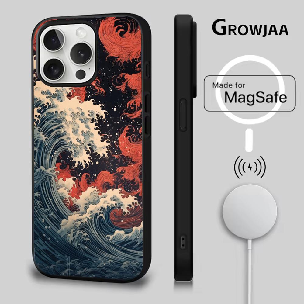 Great Wave Kanagawa Phone Case For iPhone 16e,16,15,14,13,12,11,Plus,Pro,Max,Mini Magsafe Magnetic Wireless Charging