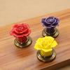 4 Stück Elegante Florale Keramik Schrankknöpfe mit Zinklegierungsschrauben für Möbel Kleiderschrank Kommode Schubladengriffe Verwendung