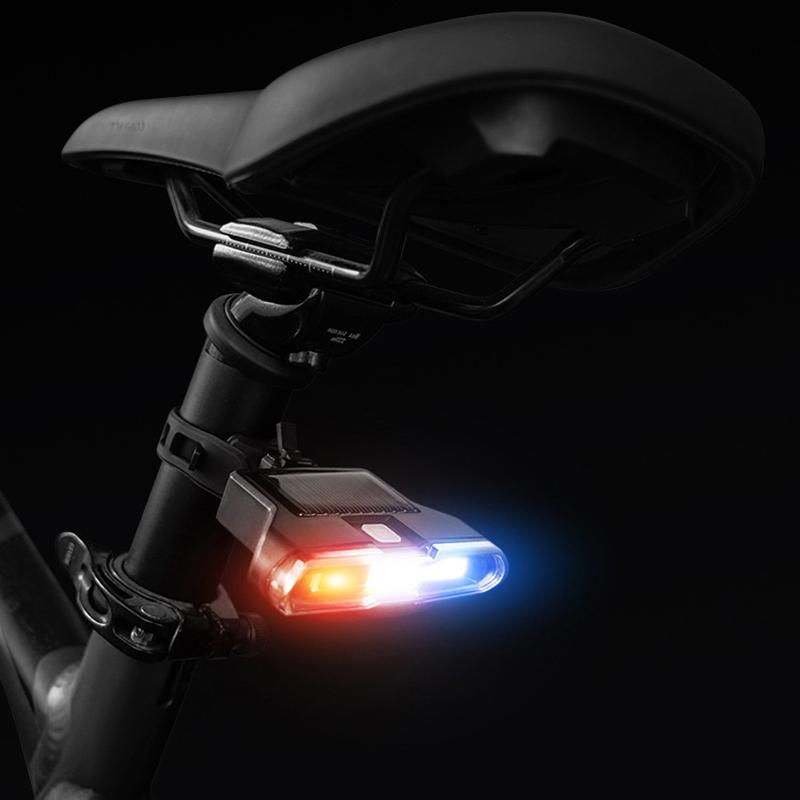 Solární přední světlo na kolo s vysoce svítivými COB LED diodami, 7 režimů, přední světlo, bezpečnostní výstražná zadní světla, vodotěsné zadní světlo na kolo