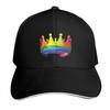 Rainbow Crown Design with Black Outline Baseball Cap Fashion Beach Christmas Hat Cosplay Sports Cap Unisexs Baseball Womens