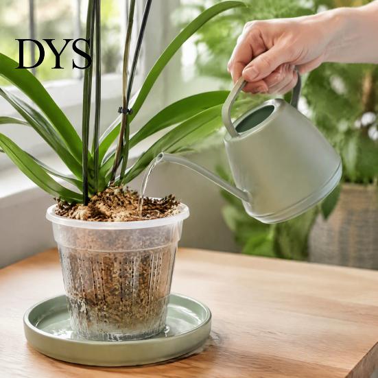 Phalaenopsis Pots Planter, Clear Plastic Orchid Pot with Drainage Holes, Root Control Breathable Slotted Plant Containers Design, for Indoor