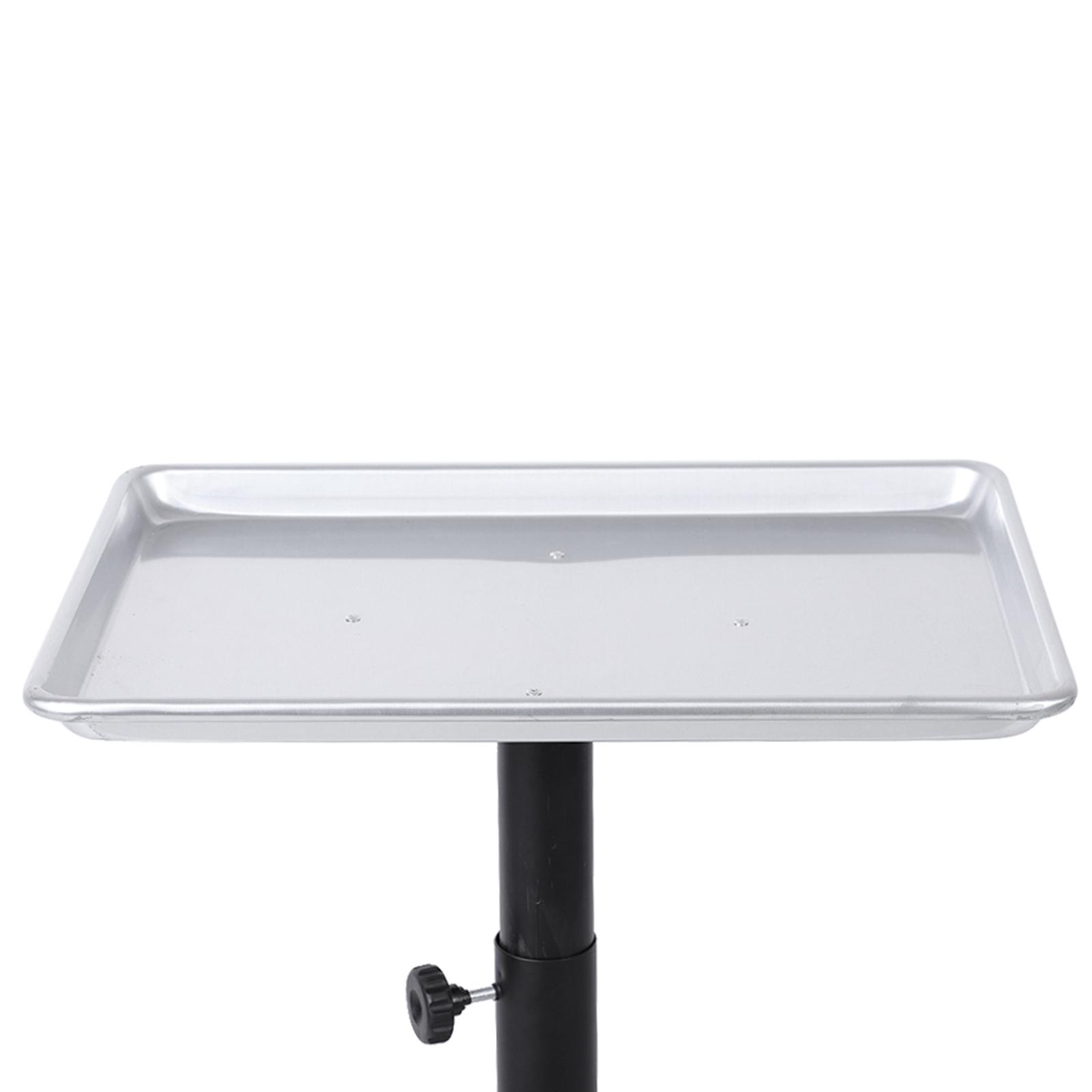 

Алюминиевый поднос для инструментов для парикмахерской, регулируемая высота, тележка для косметических инструментов, без чашки, серебристый красный