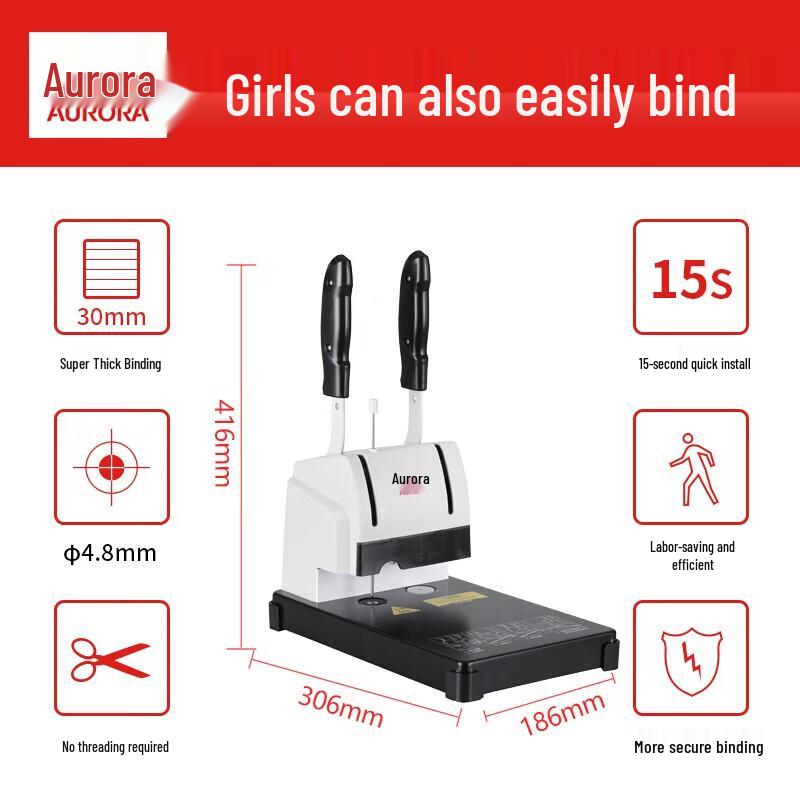 Aurora AB-309 Manual Financial Document Binding Machine