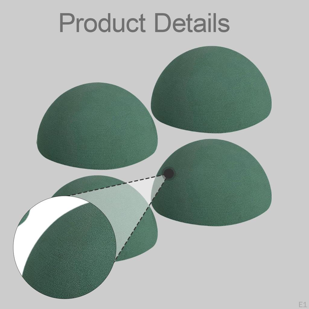 4 Pieces Floral Dry Foam Hemispherical Plant Foams Supplies Decorative Blocks Green for