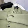 Green suit short suit double-sided wool coat loose and fresh age-reducing temperament autumn and winter coat new