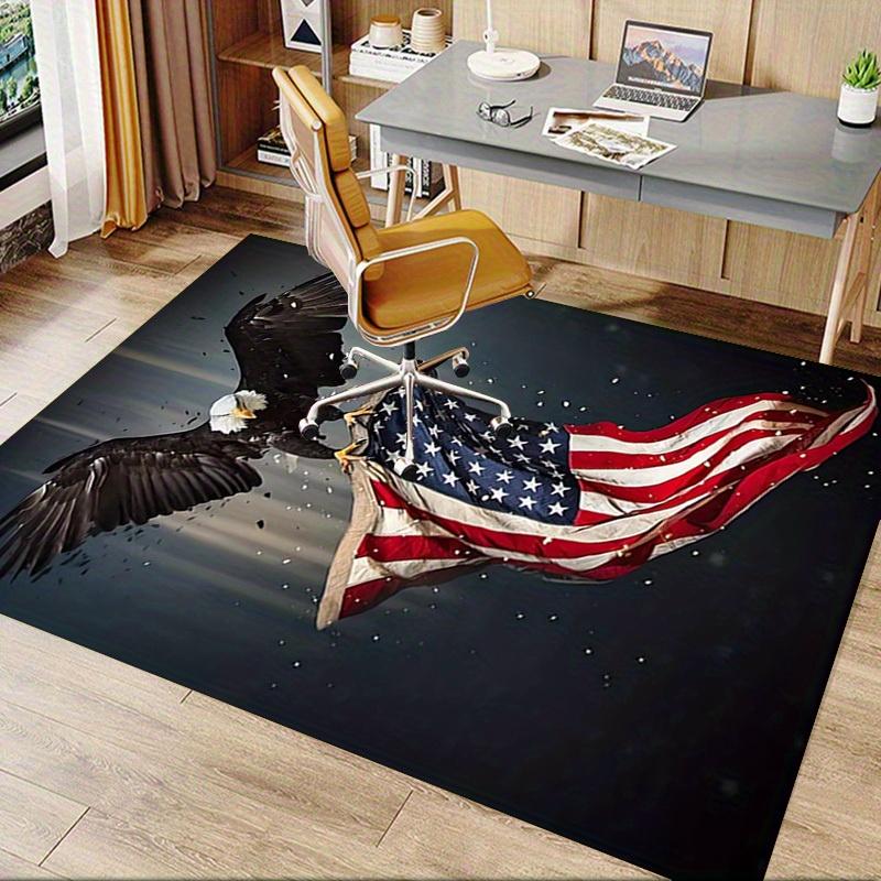 Office Carpet American Flag Eagle Design, Sofa Rug for Living Room Decor, Chair Mat Under Protection