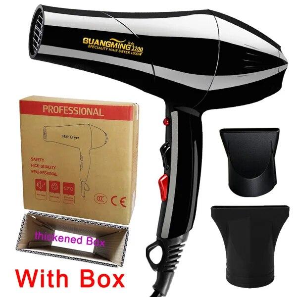 

Настоящий 1800 Вт профессиональный мощный фен для волос с быстрым нагревом и регулировкой холода ионный воздушный фен для использования в парикмахерской EU чёрный