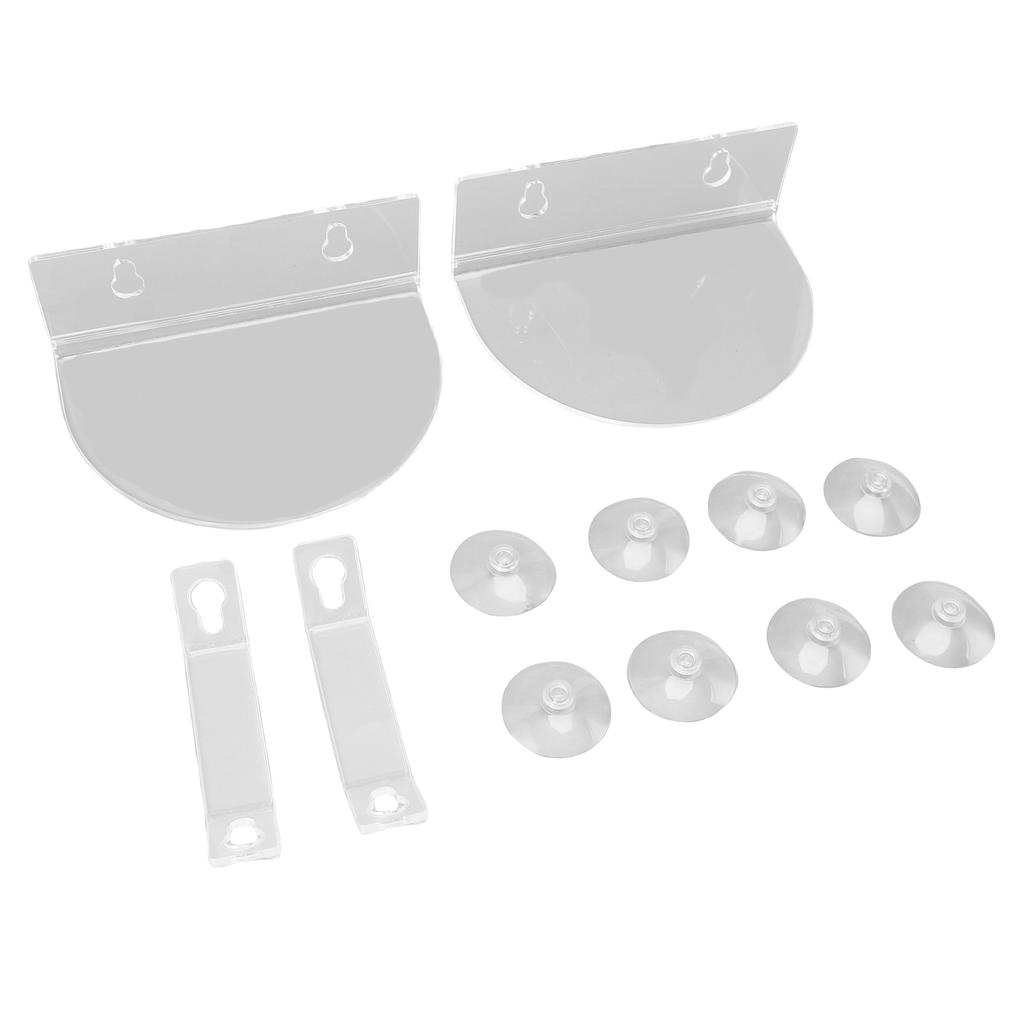 2pcs Acrylic Window Plant Shelves with Suction Cups Support Brackets Semicircular Window Sill Extender for Succulents