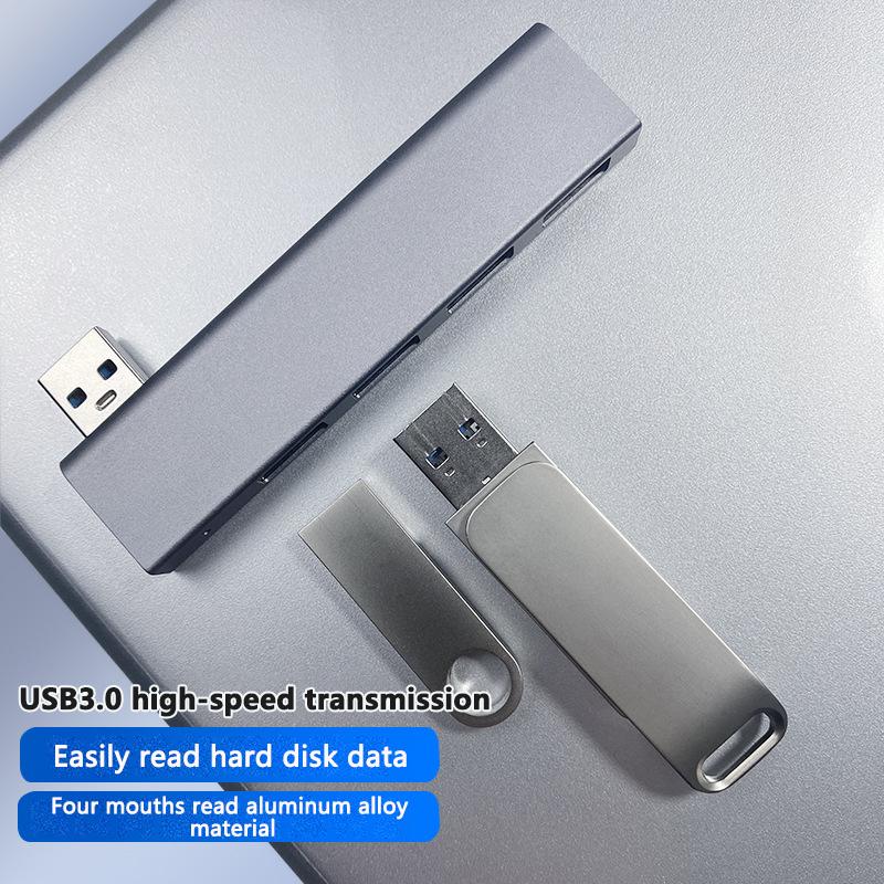 Usb3.0 Hub 4 Ports Extended Plug Slim Portable Usb Splitter Laptop Accessories