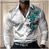 Camicia da uomo di alta gamma color rosa, camicia a maniche lunghe con bottoni, casual e comoda, camicia alla moda per quattro stagioni