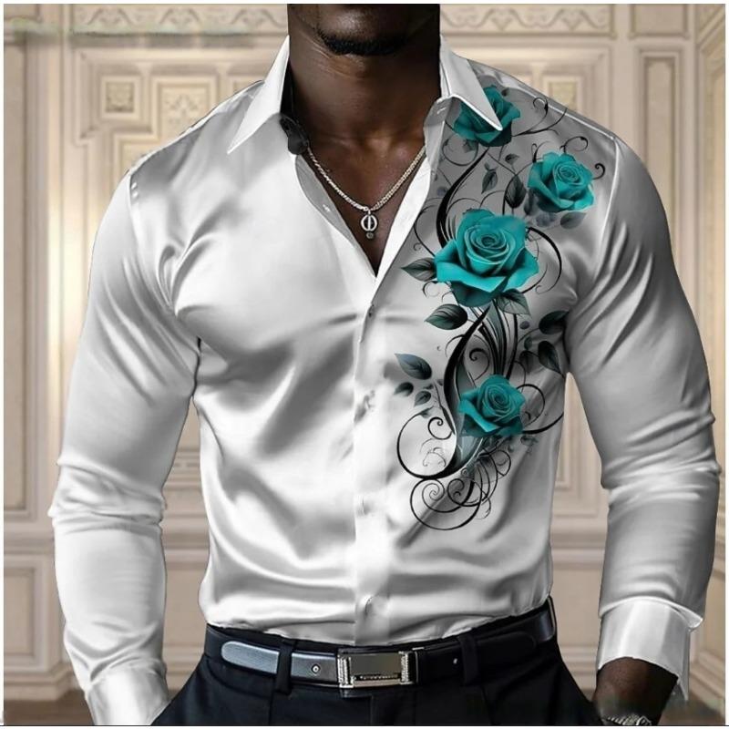 Camicia da uomo di alta gamma color rosa, camicia a maniche lunghe con bottoni, casual e comoda, camicia alla moda per quattro stagioni