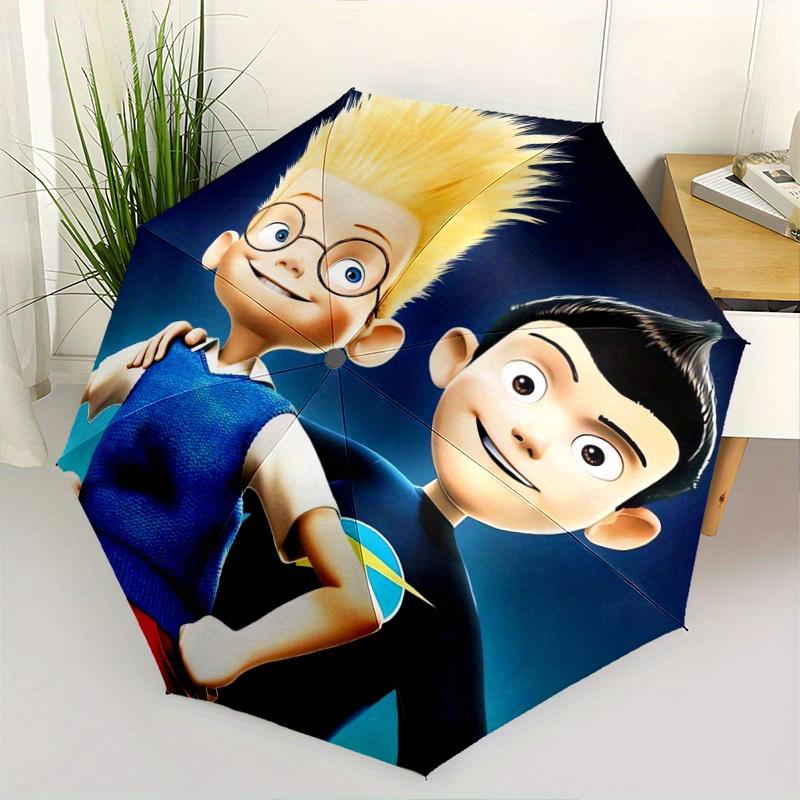 Meet The Robinsons Automatic Opening and Closing Cartoon Umbrella - Suitable for Various Occasions, Outdoor Activities, Lightweight and Dura