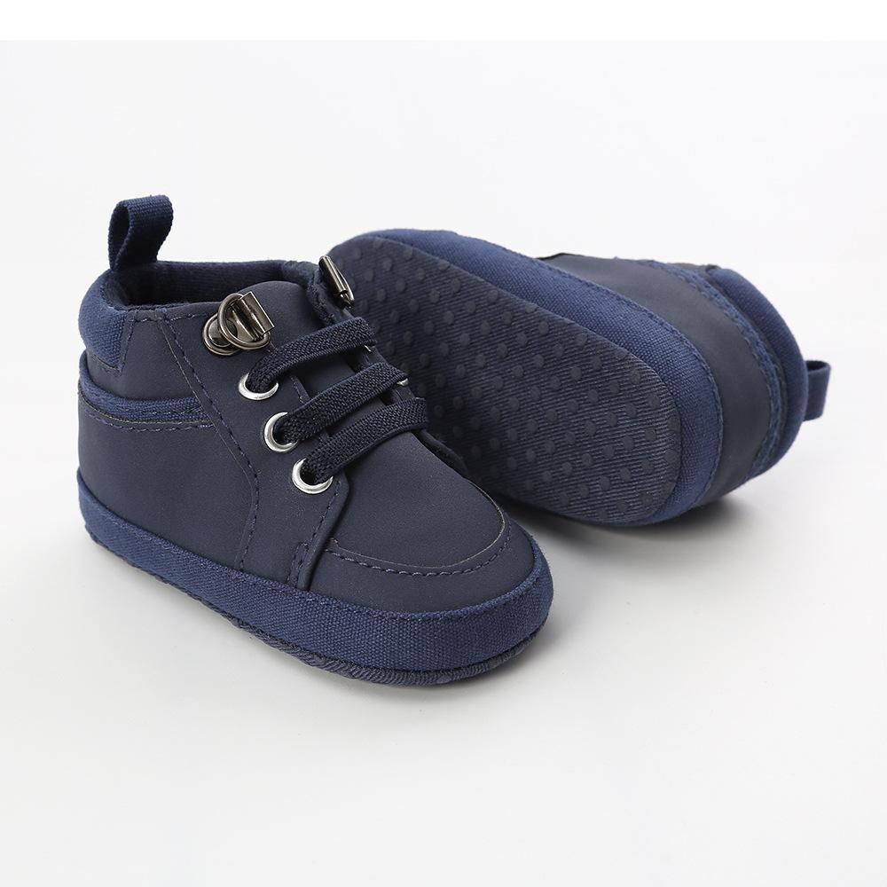 Newborn Baby Shoes Infant Toddler Boy Comfort Soft-Sole PU Flat High-top Anti-slip Baby Accessories Sneaker Moccasins
