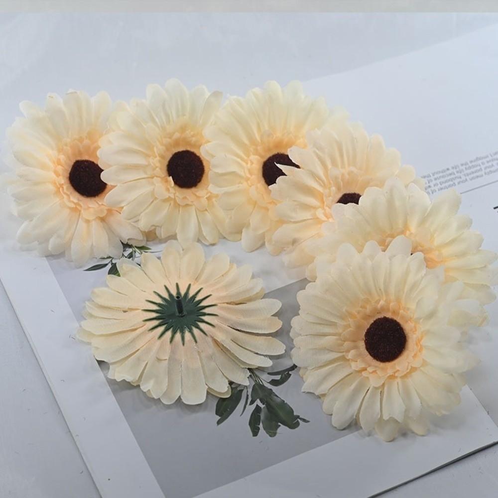7pcs New Silk Artificial Sunflowers Gerbera DIY 3D Sunflower Flower 10cm Flower Arranging Simulated Flower Photography