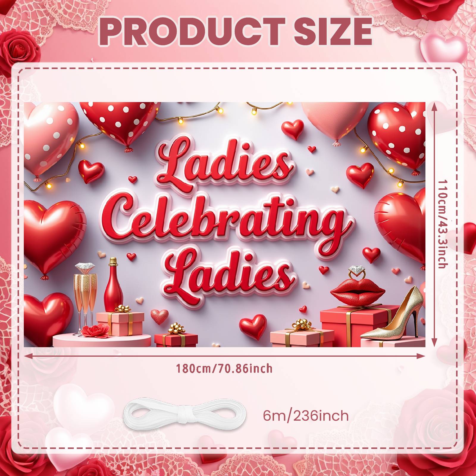 

Women Celebration Backdrop Glittery Design Female Party Background Girls Party Display Gift Box Women Gathering Backdrop