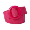 Summer Resin Round Buckle Pp Grass Elastic Woven Wide Belt Beach Niche Exterior Dress Waist Seal
