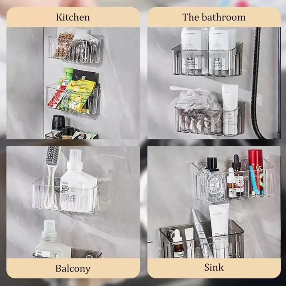 Multi Functional Bathroom Suction Cup Corner Shelf Rotating Sponge Holder  Kitchen Supplies