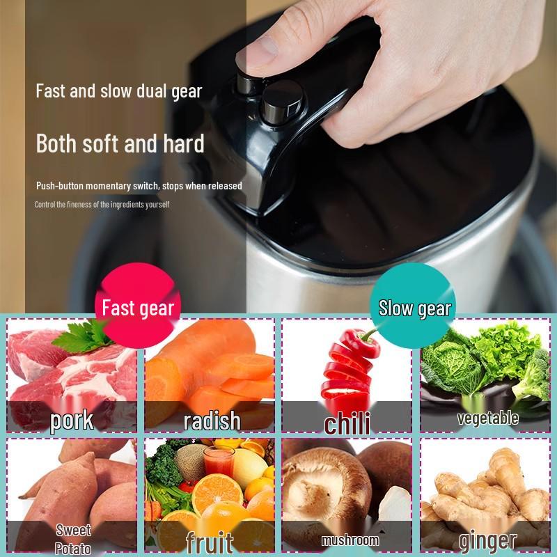 High-Power Electric Multi-Function Food Processor: Meat Grinder, Juicer, Dough Kneader, Large Capacity Mixer