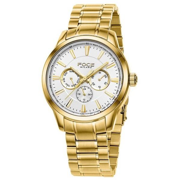 Poce Milano Men's Metal Watch 43mm FM8011 M-GD + Case + Metal Band Tool Set