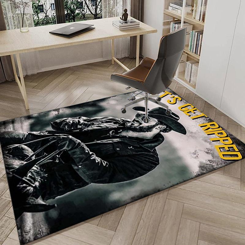 Western Adventure Romance Carpet, Chair Rug,Rug for Office Bedroom Living Rooms, Doormat Decor Fan Gift Christmas Gift