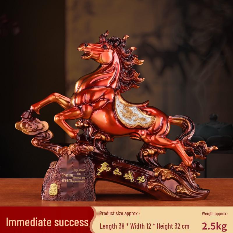Success Wealth Horse Figurine - Zodiac Horse for Office Desktop or Wine Cabinet Decoration, Perfect Housewarming or Opening Gift