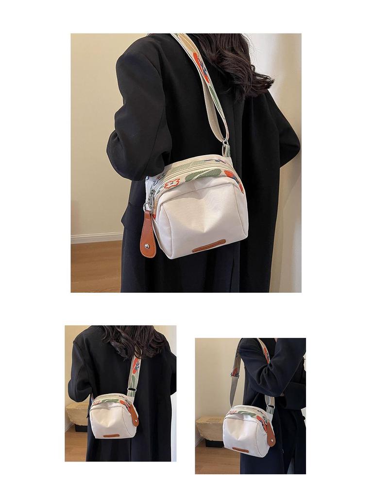 Trendy Women's Large Capacity Oxford Cloth Shell Bag - Single Shoulder Messenger Bag with Ribbon.