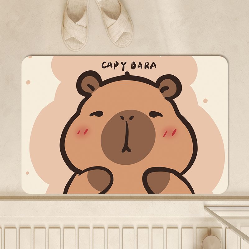 Capibara capybara bathroom absorbent floor mat, diatom mud non-slip toilet entrance door, toilet door floor mat