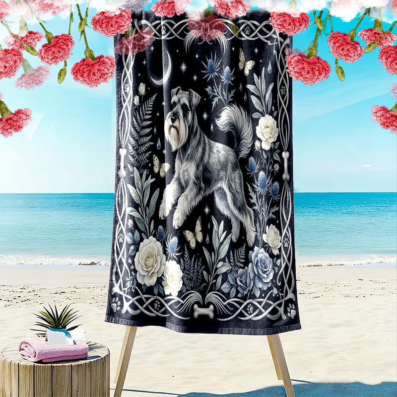 Vintage Floral Dragon Print Strandtuch, Großes Weiches Schnelltrocknendes Handtuch für Strand Camping Schwimmen