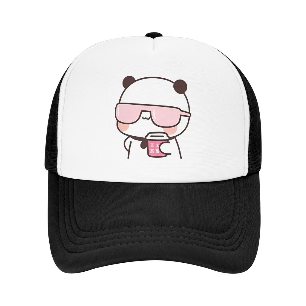 Panda Bear Couple Mesh Baseball Caps Unisex Outdoor Trucker Hat Bubu And Dudu Hat Adjustable Fishing Hat Summer Trucker Hats