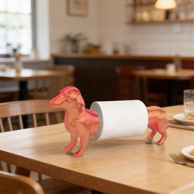Dackel Papierhandtuchhalter 3D gedruckter Toilettenpapierhalter Bauernhaus Abnehmbarer Papierrollenhalter für Hundeliebhaber Badezimmer Küchenarbeitsplatte Dekor