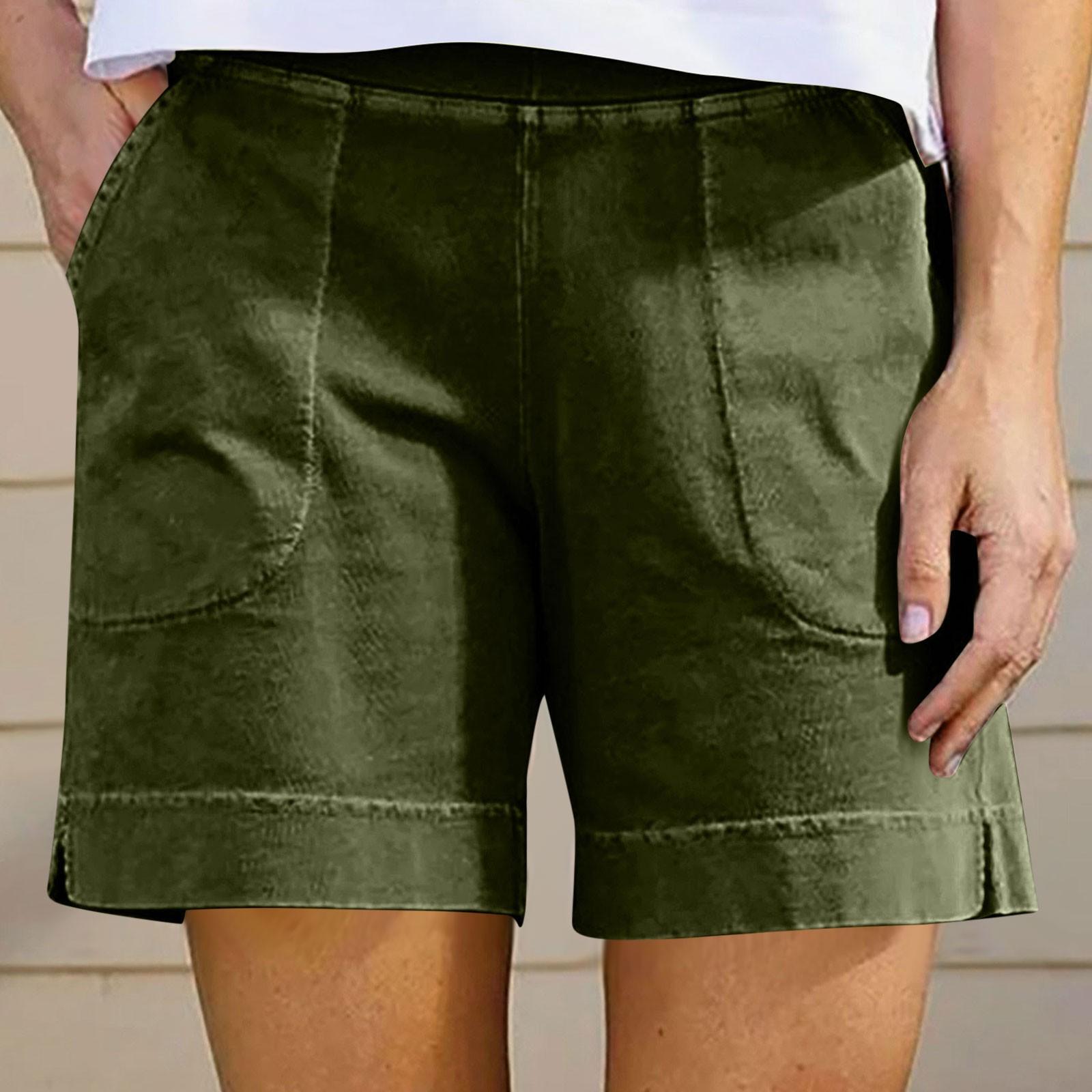 

Женские повседневные летние эластичные пляжные шорты однотонные повседневные шорты S