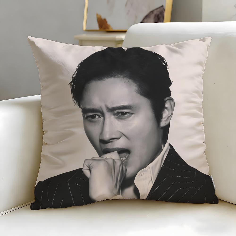 popular celebrity Musife Lee Byung Hun Cushion Cover Soft  EasyWash Pillow Case  Versatile for Couch Bed Travel and Office