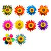 Sunflower Pinwheel 3-Tier Sunflower Garden Wind Spinner Ground Insert Yard Decor Windmill for Patio Lawn Decoration