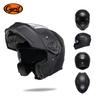Motorcross Flip Up Helmets with Wide View Clear Visor ABS Shell Full Face Cyril Motor Helmet For Adult DOT Approved