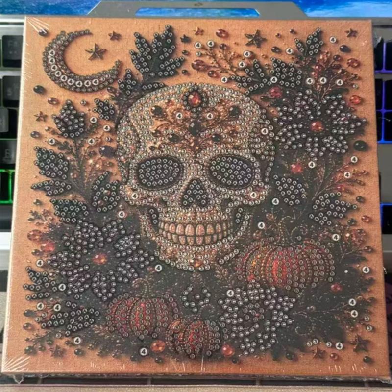 Halloween Seasonal Wall Artwork, Textured Art Panel for Shelf Styling, Party Display, Single Style Artwork for Home
