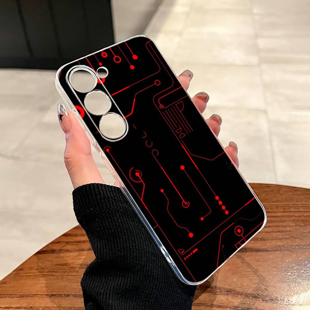 Creative Circuit Board Pattern Phone Case For SamsungA10,12,20,21S,30,31,40,50,51,52,70,71 Transparent Cover