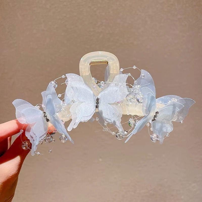 

Милые заколки для волос в виде бабочек для женщин и девочек, французские темпераментные заколки для волос в виде бабочек, модные большие заколки для волос, аксессуары для волос синий