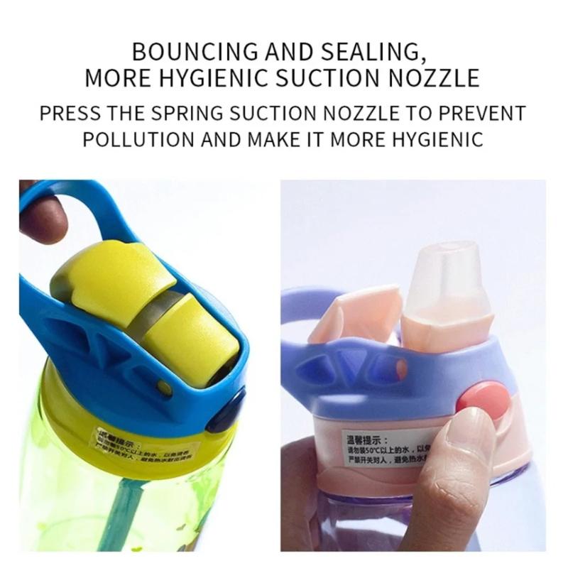 480ml Tazze con Beccuccio per Bambini Borracce Creative Cartoon Tazze per Svezzamento con Cannucce e Coperchi A Prova di Perdite Portatili Bicchieri per Bambini