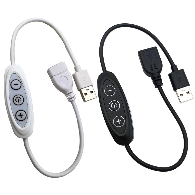 1Pcs 5V 2A 10-Level Dimming Power Cable For Led Light Lamp Speed Controller Cable 3Key Usb Dimmer Switches