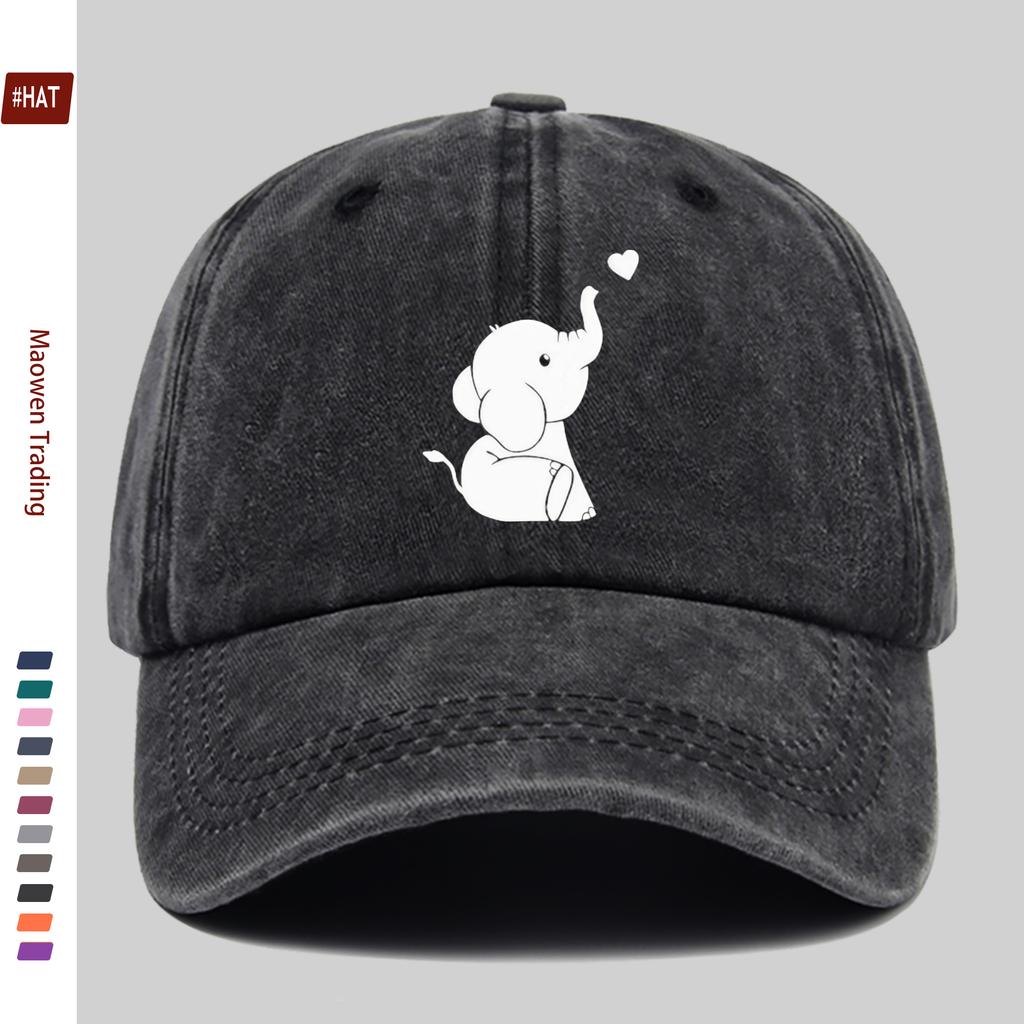 1pc Easy Elephant Pattern Printed Baseball Cap, Fashionable Design Sports Sun Hat, Comfortable Lightweight Trucker Hat, Adjustab