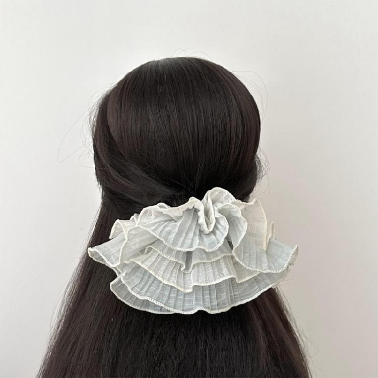 Lacy Hair Tie Elastic Scrunchies Multi Layer French Hair Rings for Elegant Updos Suitable for Long Hair