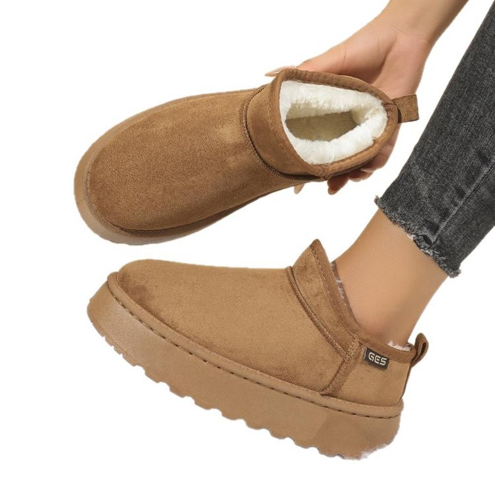 Winter  Warm Boots Fur Women's Snow Boots Thick Bottom Warm Boots Men's and Women's Winter Short Boots Large 43 Fashion