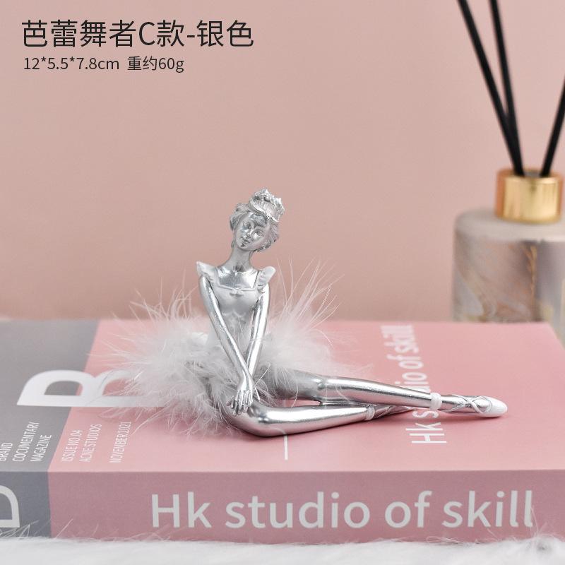 European Resin Dancer Figurines Figure Sculpture Crafts Living Room Table Ballet Girl Ornaments Home Decoration Birthday Gifts