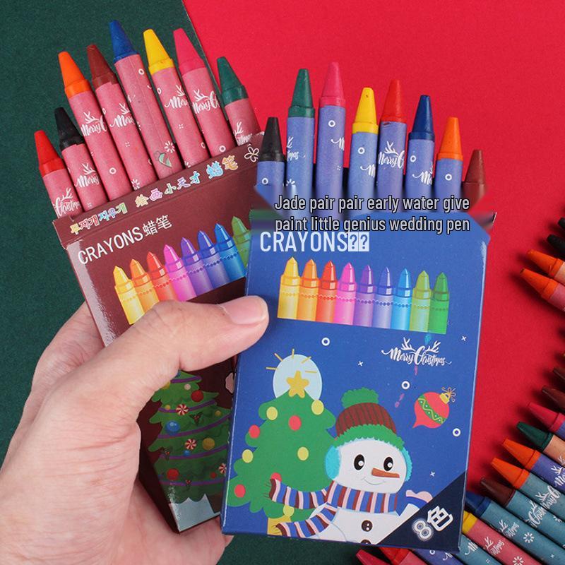 8-Color Crayon Set for Christmas Kindergarten & Primary School Gifts