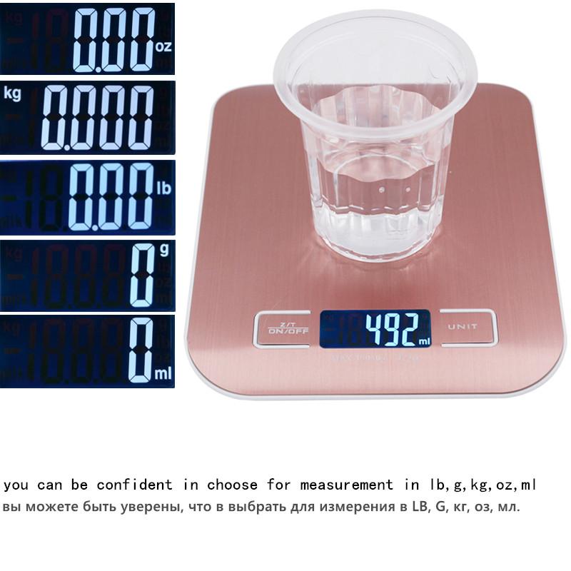 15Kg/10kg/5kg/ 1g Digital Kitchen Scale  Food Diet Scales Slim Stainless Steel Steelyard Weighing Balance for Jewelry 40%off