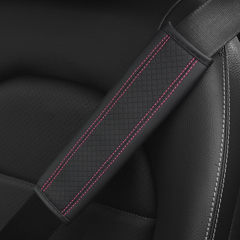Car Accessories Seat Belt PU Leather Safety Belt Shoulder Cover Breathable Protection Seat Belt Padding Pad Auto Interior