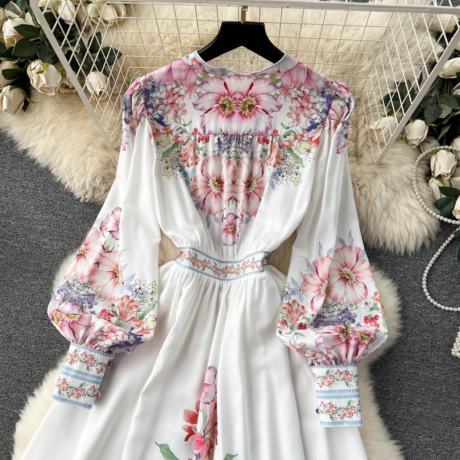 Весеннее вечернее платье с французским принтом для женщин — фото 13