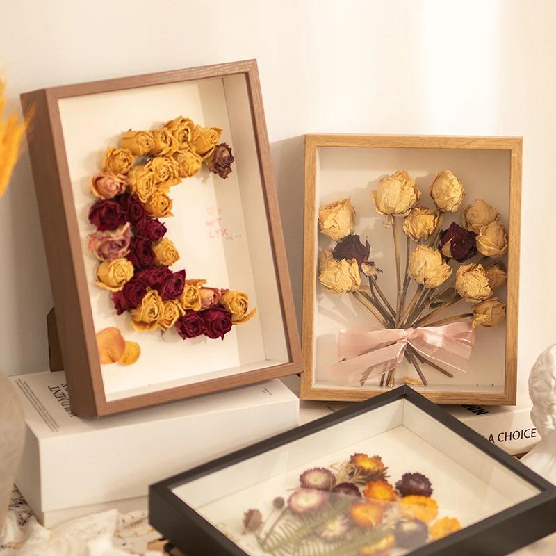 Shadow Box Frame 3D Hollow 3cm 5cm Photo Frame Dried Flower Specimen Holder Handmade DIY Handwork Display Home Decoration